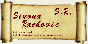 Simona Racković vizit kartica